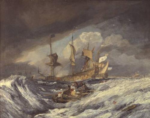 Boats Carrying Out Anchors to the Dutch Men of War Joseph Mallord Turner 
